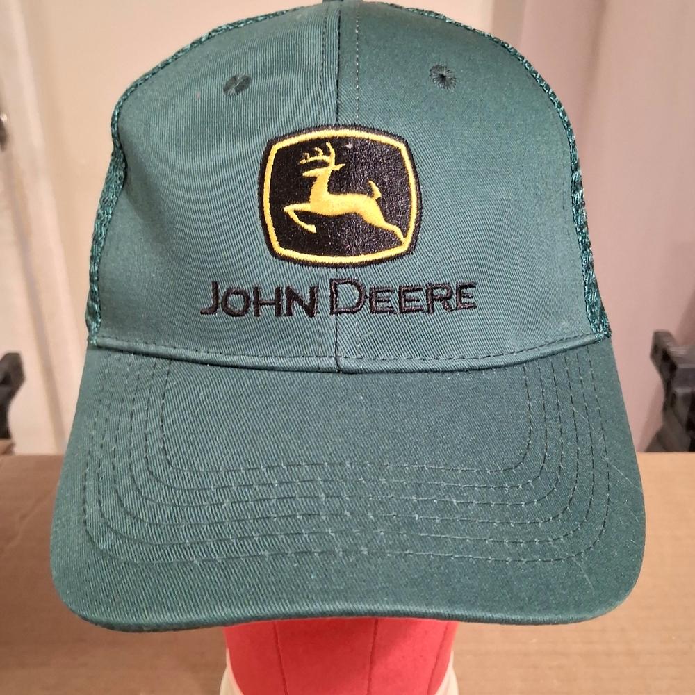 John Deere Green Trucker Hat Mesh Back Adjustable Snapback